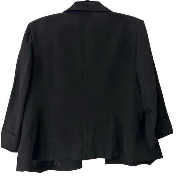 KASPER NWT Open Front Fly Away 3/4 Sleeve Black Suit Jacket Size 18 - Picture 6 of 14
